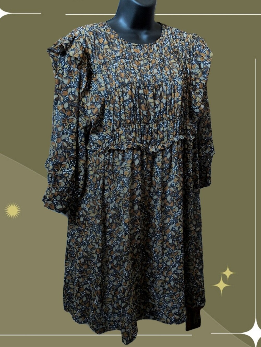 ✨ba&sh Sandra Gathered Babydoll Dress size US 8 (BASH 2)